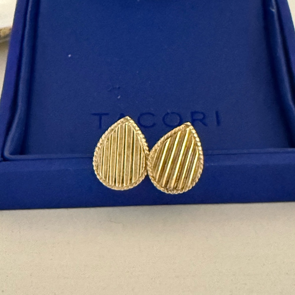 Anna Beck Gold Textured Teardrop Earrings